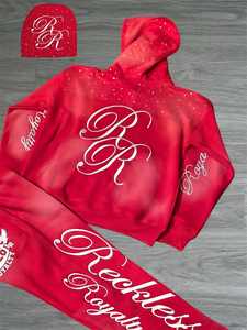 ชุดวอร์มผู้ชายคุณภาพพรีเมียม พิมพ์โลโก้ตามสั่ง กางเกงทรงบานสีซีดแบบซันเฟด พร้อมเสื้อฮู้ดและหมวกบีนนี่ ผ้าฝ้ายระบายอากาศ ลดราคา - Product Image 6