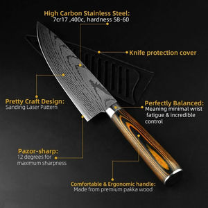 Cuchillo de Chef afilado hecho a mano, mango de agarre cómodo, cuchillo de Chef de cocina para uso diario, cocina profesional - Product Image 3