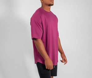 เสื้อยืดโอเวอร์ไซส์ของผู้ชายสีพื้นระบายได้ดี2025สำหรับฤดูร้อนเสื้อยืด100% พิมพ์ลายแบบกำหนดเอง - Product Image 3