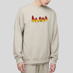 OEM/ODM 450GSM sweat-shirt en molleton de coton surdimensionné pour hommes sweat à capuche à col rond avec logo imprimé personnalisé pour l'hiver sweat-shirt épais pour hommes - Product Image 4