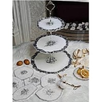Moule en Silicone pour Plateau à Trois Étages en Résine Époxy Cristal avec Dentelle, Moules en Résine pour Bijoux