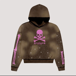 เสื้อฮู้ดดี้ผ้าฝ้าย100% ความทุกข์ขนาดใหญ่สำหรับผู้ชายจัดส่งรวดเร็วโลโก้ที่กำหนดเองทำโดยไม้แขวนเสื้อ impex - Product Image 6