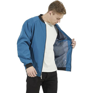 Chaqueta de bombardero ligera para hombre y abrigo cortavientos con cremallera y bolsillo lateral chaqueta de bombardero informal a prueba de viento acolchada de primavera - Product Image 3