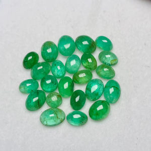 Lot de pierres précieuses émeraude naturelle de Zambie, taille ovale, bonne qualité, lustre et belle couleur verte, polissage parfait et idéal pour toute création de bijoux - Product Image 5