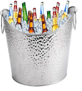 Seau à glace classique en métal galvanisé pour un refroidissement rustique. Outil de fête indispensable disponible à un prix avantageux. - Product Image 6