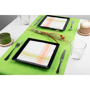 Serviettes de cuisine imprimées vertes 40x40cm, tissu doux et absorbant, B2B - Product Image 3