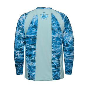 เสื้อตกปลามีฮู้ดสำหรับผู้ชายเสื้อตกปลาผ้าสแปนเด็กซ์แขนยาวผ้าโพลีเอสเตอร์ป้องกันแสงแดด UPF 50 + น้ำหนักเบา - Product Image 4