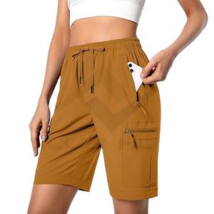 Shorts de yoga légers pour femmes de qualité supérieure Sport été décontracté séchage rapide athlétique taille haute poches zippées écologiques - Product Image 1