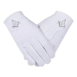 Gants en coton brodés blancs pour maçons, pour le sport et les affaires, Régalia maçonnique - Product Image 5