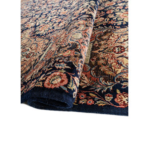 Tapis en laine noué à la main Aalam Blue Pae-6466 9x12 rectangulaire à motif médaillon pour la décoration de la maison, du salon ou de l'couloir - Product Image 2