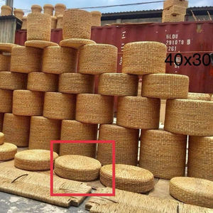 Cojín Otomano de Jacinto de Agua, Taburete de Jacinto Trenzado a Mano con Logotipo Personalizado - Product Image 1