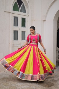 Navratri Special Roman With Gamthi Thread Embroidery Lehenga Choli Indian Expoert And <b>Supply</b> At Lowest Rate - Product Image 2