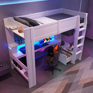 <span class=keywords><strong>Lit</strong></span> Superposé Moderne et Tendance pour Chambre d'Enfant, Design en Bois avec <span class=keywords><strong>Lit</strong></span> Haut et Bureau de Jeu Intégré pour Garçons, Meuble de Salle de Jeux Chaud pour Enfants - Product Image 3