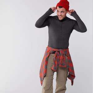 Camisas térmicas de capa base para hombre, cálidas y cómodas, hechas de algodón de seda con cierre de cremallera para actividades al aire libre en clima frío - Product Image 2