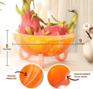 Artisanat moderne décor à la maison Orange résine bol de fruits anneau Base jambes pour Snack service Table pièce maîtresse résine coulée Technique - Product Image 3