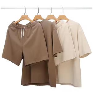 ชุดกีฬาและกางเกงขาสั้นสำหรับผู้ชายกางเกงขาสั้นผ้าคอตตอนแบบมีเชือกผูกเอวโลโก้ออกแบบได้ตามต้องการฤดูร้อน - Product Image 6