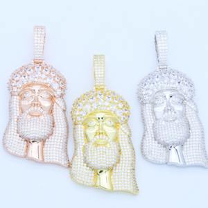 จี้พระเยซูแบบฮิปฮอปประดับเพชรโมอิสซาไนต์ VVS แท้ ได้รับการรับรองจาก GRA พร้อมชุบทองบนเงินแท้ 925 ดีไซน์หรูหรา ราคาประหยัด - Product Image 5