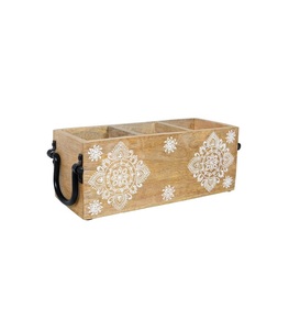 Porte-couverts en bois fait main de qualité supérieure, design antique, 2 compartiments, à prix compétitif - Product Image 5