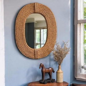 Espejo de Pared Redondo de Bronce Vintage con Marco de Resina en Capas para Sala de Estar, Entrada y Decoración Clásica del Hogar - Product Image 6