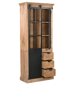 Vitrina industrial de madera de mango macizo y hierro extensible para uso en muebles para el hogar en sala de estar y baño - Product Image 4