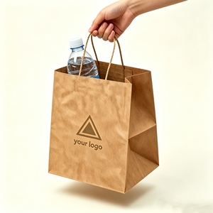 Sac en papier kraft brun imprimé sur toute la surface, personnalisé, petit MOQ, avec poignée, sac de shopping écologique recyclé - Product Image 2