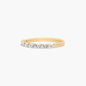 Romántico anillo de banda delicada de oro de 10K, elegante diseño moderno, forma de marquesa, Diamante cultivado en laboratorio, fiesta de compromiso de lujo, uso diario - Product Image 2