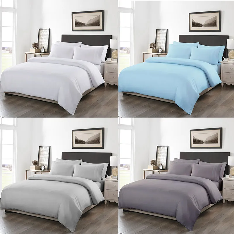 Großhandel Luxus Stain Silk Home Einfarbige Bett bezug Bettwäsche Set nachhaltig glatt echo freundlich mit Anti-Bakterien