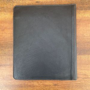 New Manufacture Custom Hand Tooled Genuine Leather Portfolio Cowhide A4 Presentation Paper Business <b>File</b> <b>Folder</b> Binder With Slot - Product Image 5