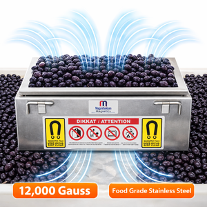 Séparateur magnétique à plaques en néodyme N35 à haute intensité pour ligne de traitement des olives |   Aimant en acier inoxydable de qualité alimentaire - Product Image 1