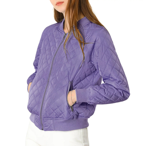 Chaqueta Bomber de alta calidad para mujer 2024, chaqueta Bomber de manga larga con cuello de pie y cremallera para mujer - Product Image 4