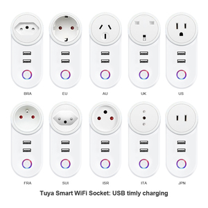 Prix d'usine - Prise intelligente WiFi Tuya - Norme internationale - 10A/16A - Avec 2 ports USB - Prise intelligente avec fonction de programmation - PST-LSPA2 - Product Image 1