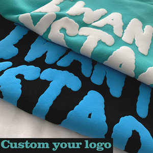 Fabricante 2025 moda logotipo personalizado peso pesado 450gsm sudaderas con capucha sin cuerda de gran tamaño 100% algodón Puff estampado Sudadera con capucha hombres - Product Image 4