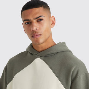 เสื้อฮู้ดสวมหัวแบบลำลองสำหรับผู้ชายเสื้อสเวตเชิ้ตแบบปะสีพื้น100% โพลีเอสเตอร์มีฮู้ดลำลองแนวสปอร์ตสำหรับฤดูหนาว - Product Image 3