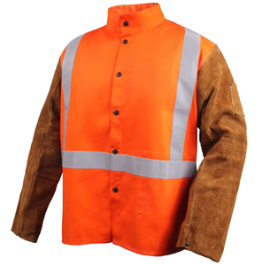 Chaquetas soldadoras de cuero de vaca divididas resistentes al fuego de cuero rápido para hombres y mujeres - Product Image 1