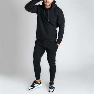 Chándal de gimnasio informal de peso pesado para hombre, ropa cómoda de otoño para correr y entrenar, chándales de traje ajustado de algodón y poliéster - Product Image 5