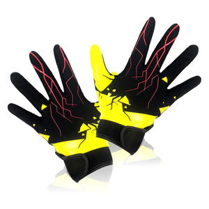 Venta al por mayor de guantes de fútbol americano transpirables impresos personalizados guantes antideslizantes receptores de Palma - Product Image 1