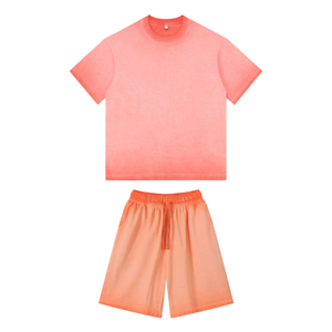 Ensemble d'entraînement de gym deux pièces personnalisé pour hommes, t-shirt et short en coton polyester respirant, vêtements de rue d'été - Product Image 2