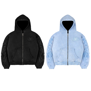 Double Hoodie Wholesale High Street Unisex Oversized <b>Zip</b>-<b>Up</b> Hoodie Casual 3D Logo Printing - Product Image 1