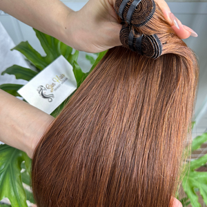 บริษัทซันแฮร์ ชุดต่อผมแบบไลท์บราวน์ออมเบร พร้อมเชือกผูกผมแบบ HD Lace Closure ผมแท้เวียดนาม ต่อผมแบบ Cabello Humano วิกผม Perruque - Product Image 3