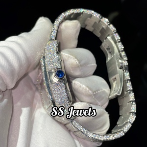 Reloj de Lujo para Hombre con Diamante Cultivado en Laboratorio, Acero Inoxidable, Automático, Esfera Naranja VVS, 41 mm, Movimiento ETA, Estilo Hip Hop - Product Image 4