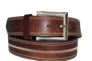 Ceinture en cuir de peau de vache véritable de style décontracté avec couture personnalisée en alliage pour boucle Fournisseur en gros pour caractéristiques personnalisées - Product Image 2