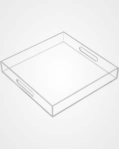 Plateau de service décoratif en acrylique flexible laqué, finition lisse, design moderne, compatible lave-vaisselle, multifonctionnel pour les aliments - Product Image 1