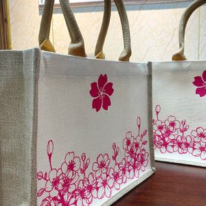 Bolsa de yute de tamaño mediano más vendida, diseño personalizado, Impresión de logotipo, transferencia de calor, Material PP, bolsa de compras colorida hecha en Vietnam - Product Image 5