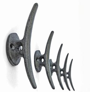 ตะขอแขวนเสื้อโค้ทแบบติดผนังสำหรับงานหนักตกแต่งด้วยเหล็กหล่อแบบวินเทจสีดำโบราณ - Product Image 1