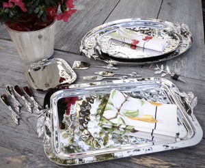 Bandeja de servicio de cobre de alta calidad personalizada, diseño rectangular clásico con bandeja de servicio de lujo en forma de metal de lujo - Product Image 4