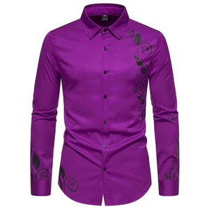 Vente en gros personnalisé Chemise d'été décontractée en satin pour hommes, imprimé extensible à manches longues, fermeture à simple boutonnage, respirant - Product Image 6
