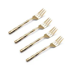 2025 Juegos de cubiertos Premium hechos a mano Cubiertos de tenedor brillante con acabado pulido de 4 piezas de acero espejado - Product Image 2