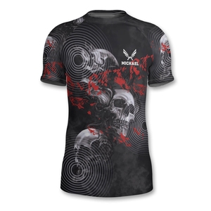 Wholesale Rash Guard Short Sleeve for <b>Surfing</b> Swimming and MMA Stretch Fabric Custom Logo <b>Printing</b> UPF 50+ Bulk Available - Product Image 2