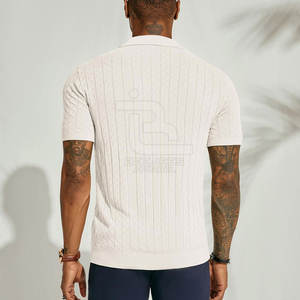 Precio de fábrica Hombres Textura Knit Polo Camisetas Más vendidos Hombres Polo Camisetas Mejor Producto Hombres Polo Camisetas - Product Image 2