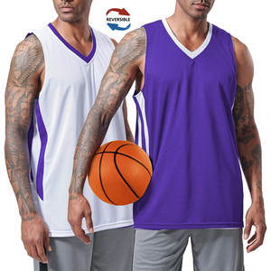 Maillot de basket-ball personnalisé pour hommes en gros, nom de l'équipe, 100% polyester, respirant, séchage rapide, vêtements de sport, maillot de basket-ball pour hommes - Product Image 4